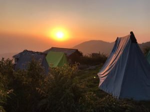 Sunset view at Camp in Leta Village during Dharamsala trek