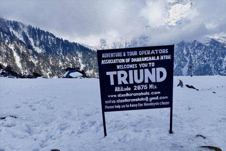 a sign in the snow